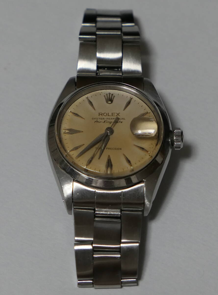 送料無料◆ROLEX AIRKING / ロレックス・エアキング・デイト REF.5700 SS自動巻 オイスター巻込みブレス7835◆拍卖