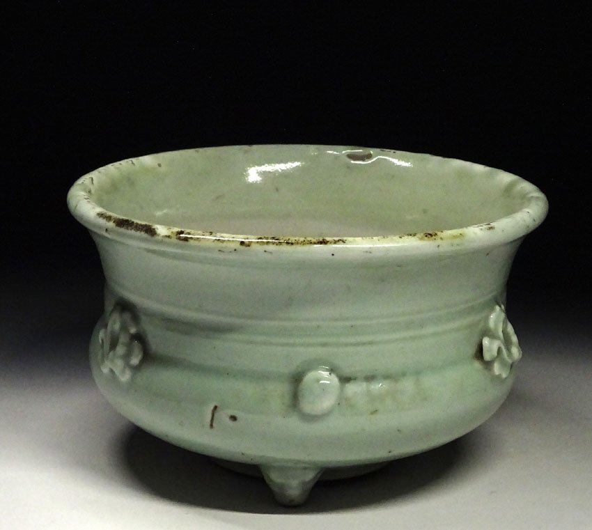 緑屋h■ 時代物 青磁 香炉 幅約17.5cm 古陶磁 i9/10-6926/11-2#80拍卖