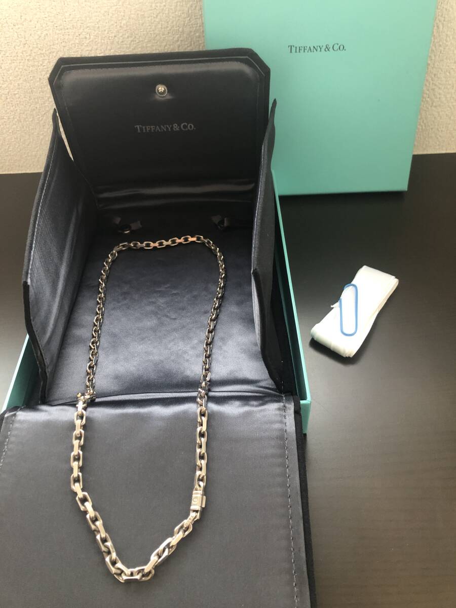 Tiffany makers チェーン ネックレス スターリングシルバー 18K ゴールド 24インチ Tiffany &co. シルバー925 喜平 国内正規品 付属品完備拍卖
