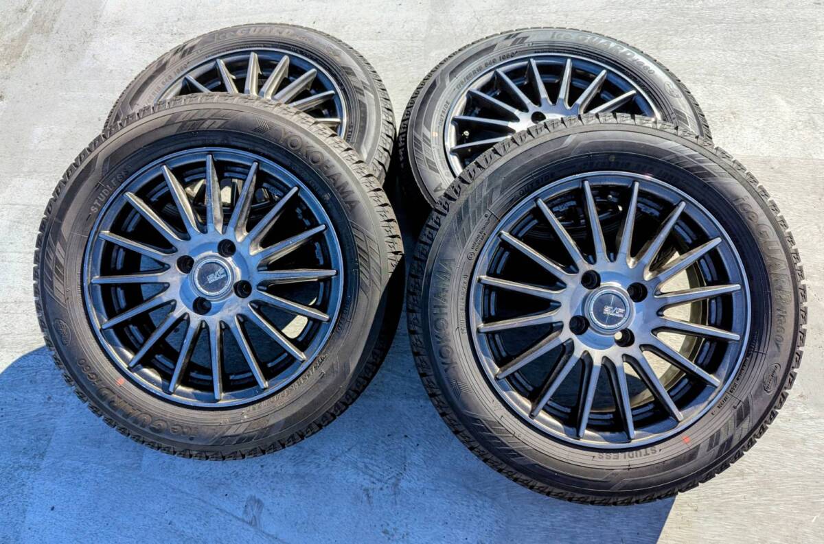 バリ溝 24年 スタッドレスタイヤ アルミホイール 4本セット 175/65R/15 アクア ・シエンタ・カローラ・スペイド ・フィット ・スイフト拍卖