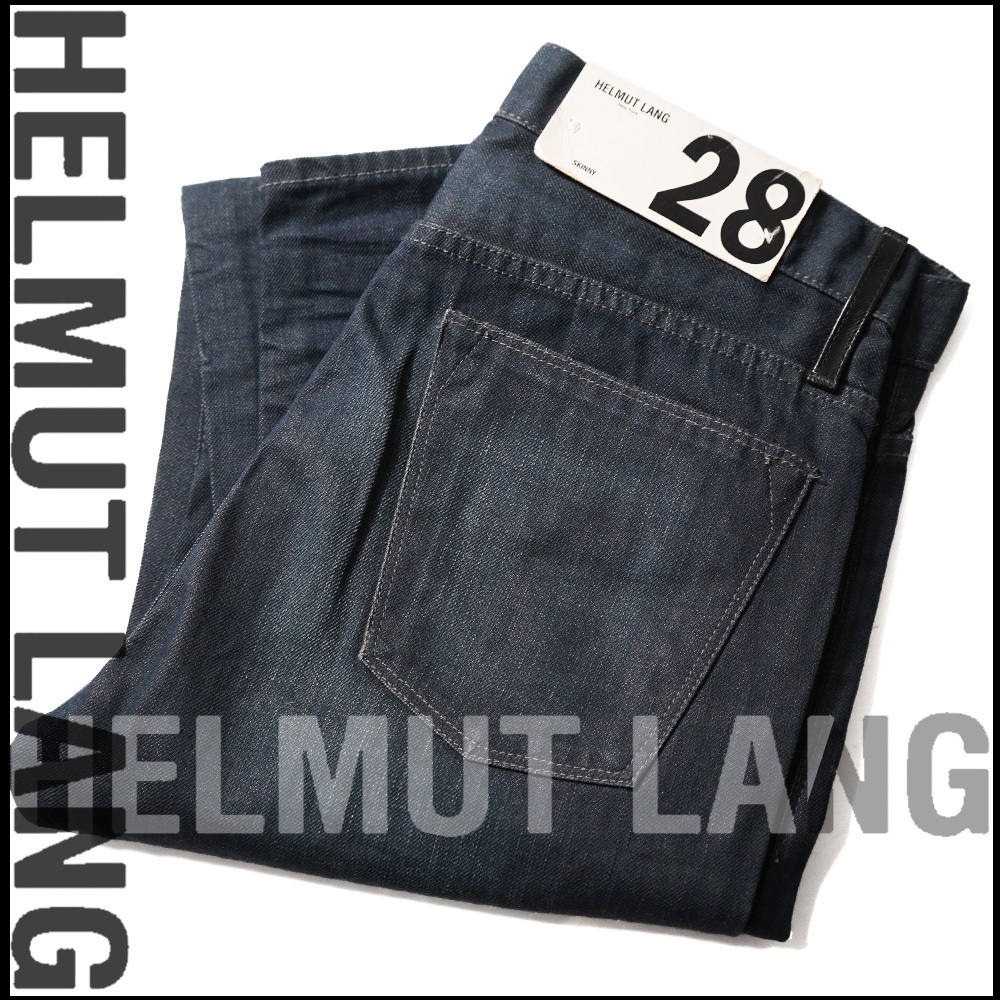 新品/希少アーカイブ00's【 HELMUT LANG 】ヘルムートラング/MADE IN USA/DARK AGED/SKINNY/リンスコーティングデニム28/76-77㎝相当拍卖