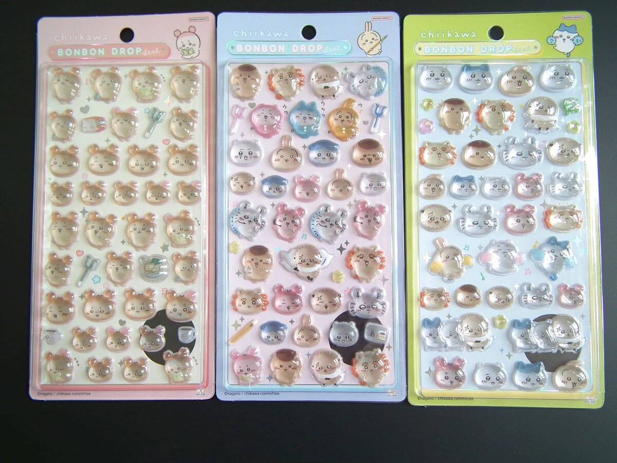 BONBON DROP ちいかわ【ボンボンドロップシール 3種セット(古本屋 ニコニコ みんなポーズ)】新品未使用拍卖