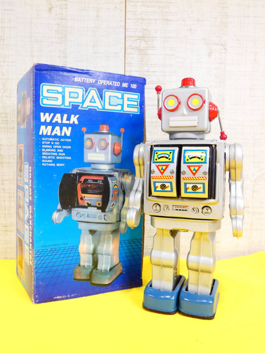 BATTERY OPERATED ME100 SPACE WALK MAN ブリキ ロボット 当時物 ※ジャンク@80(11)拍卖