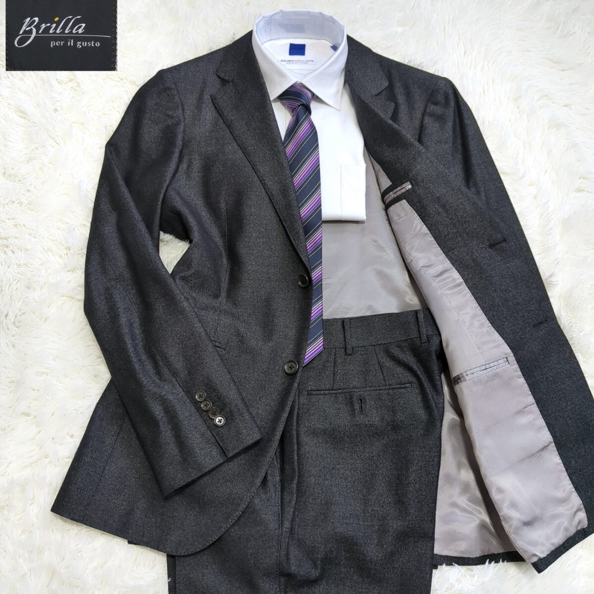 【未使用級】Brilla per il gusto DRAGO 160’S ウールツイル ヘリンボーン スーツ 50 ブリッラペルイルグスト 2024年秋冬 2B拍卖