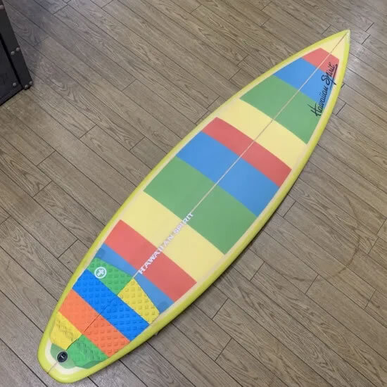 【中古サーフ】HAWAIAN SPIRITS 【初心者ショートボードセット】 6'2" フィン付き拍卖