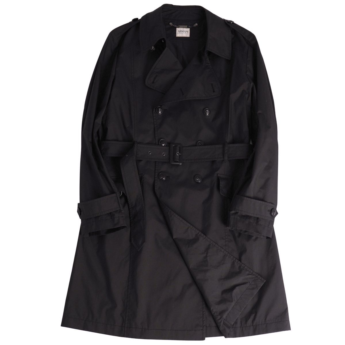 美品 アルマーニ コレッツォーニ ARMANI COLLEZIONI コート トレンチコート ナイロン メンズ 50(M相当) ブラック ce12mo-rm10e34986拍卖