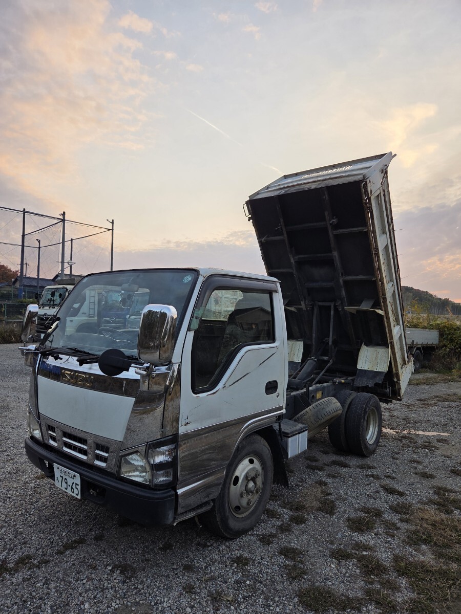 即戦力 乗って帰れます!エルフ いすゞ ディーゼル ダンプ3トン積み エンジン好調 車検たっぷり令和8年11月まで 京都から拍卖