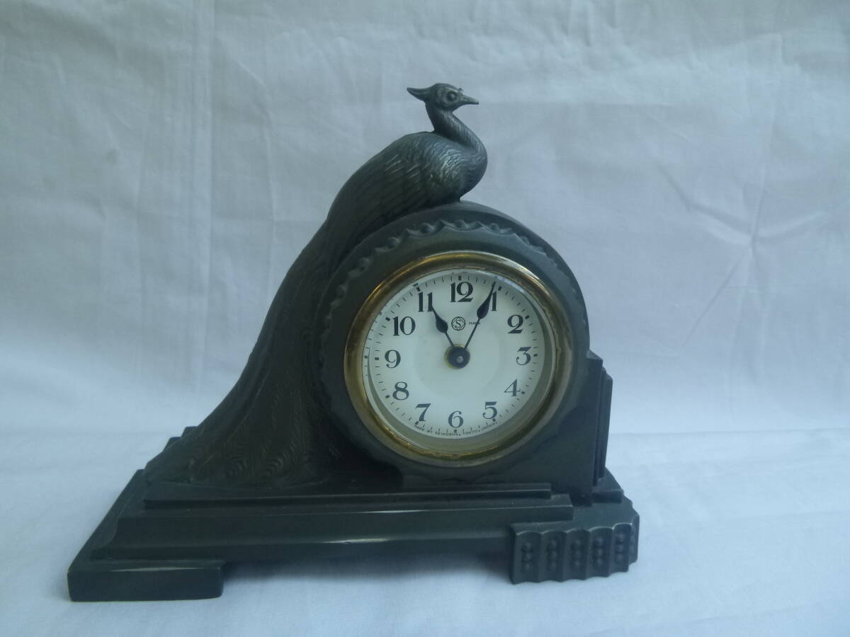 置き時計ゼンマイ式 孔雀の形 可動品拍卖