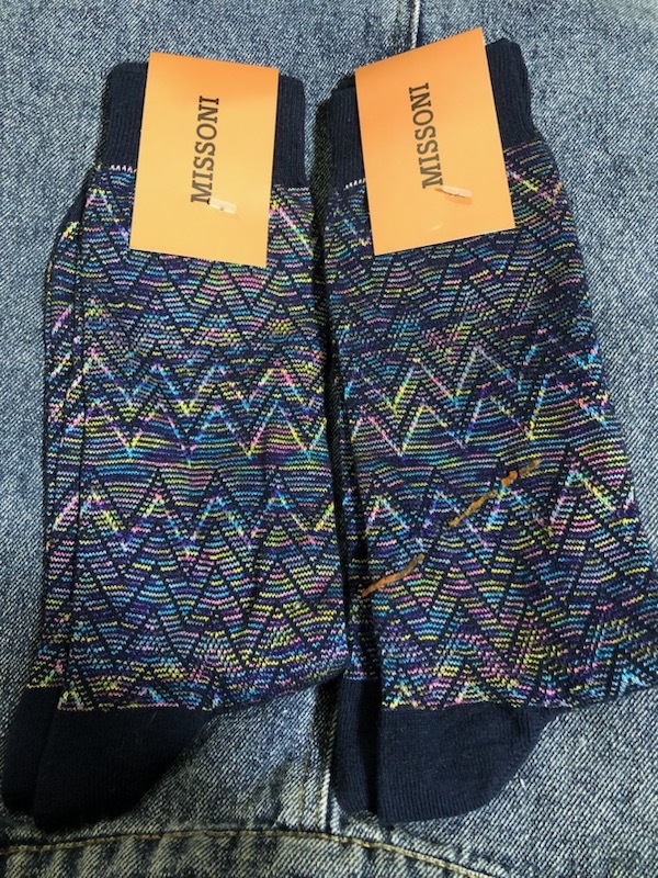 新品未使用・希少・高級・イタリア製・2足セット●ミッソーニ MISSONI 靴下 ソックス拍卖