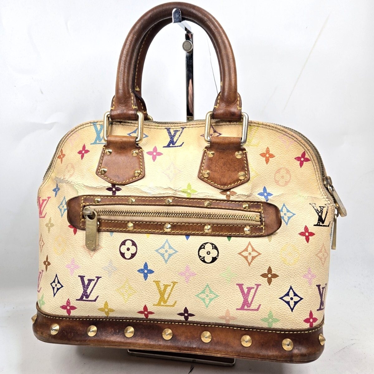 LOUIS VUITTON ルイヴィトン アルマ マルチカラー ブロン ハンドバッグ トート モノグラム 村上隆拍卖