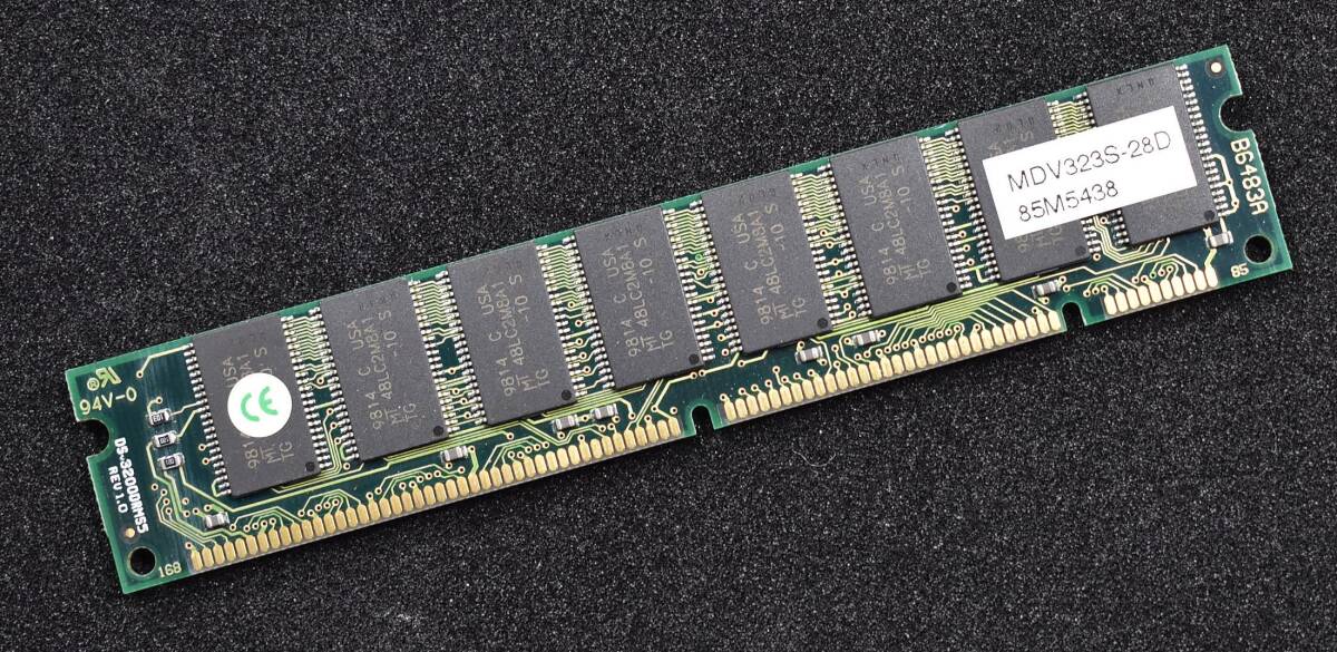 32M PC66 SDRAM 168pin non-ECC Unbuffered DIMM (両面 16chip実装) 汎用デスクトップ向けメモリー Micron (管:SA6228拍卖