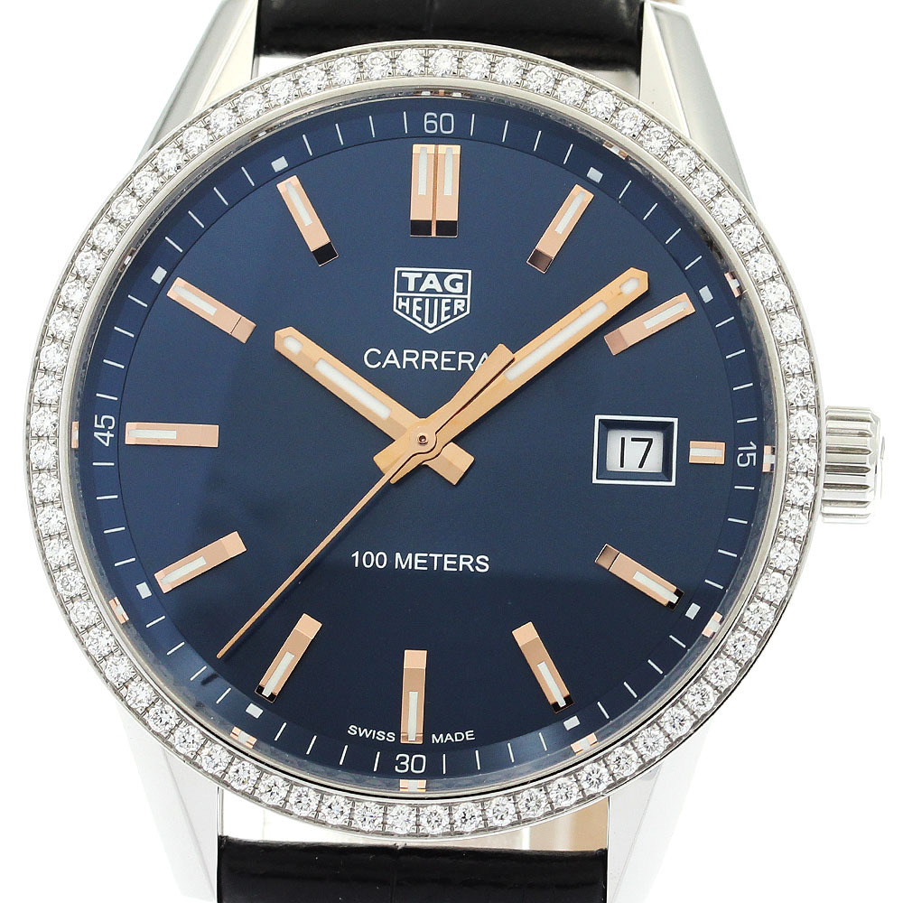 タグホイヤー TAG HEUER WAR1114 カレラ デイト ダイヤベゼル クォーツ メンズ 美品 _892559【ev20】拍卖