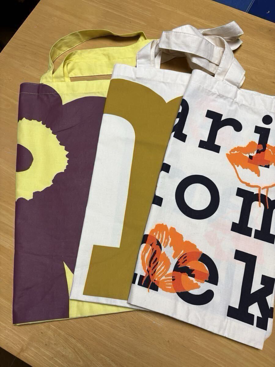 新品未使用マリメッコ60.70周年記念トートバッグ2025年限定3点セット非売品 marimekko 花柄 コラボ エコバッグ 希少拍卖