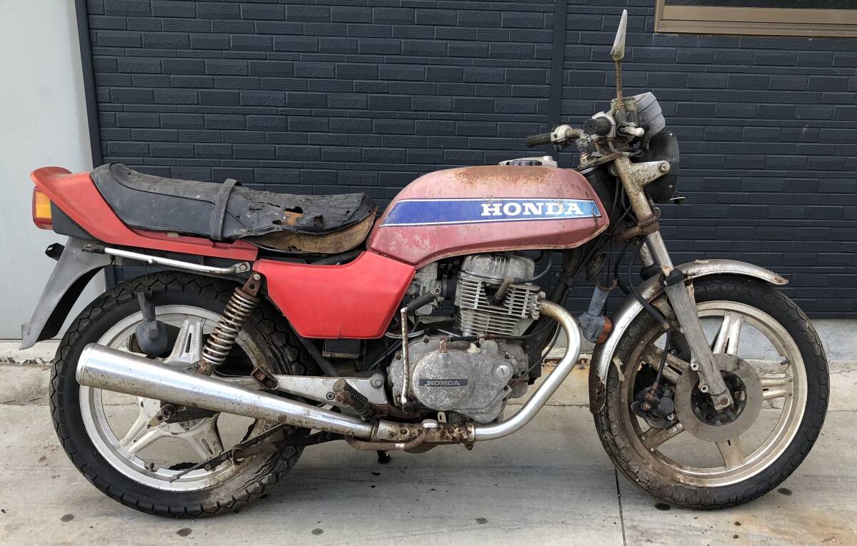 CB400N 元ワンオーナー 国内物 書類付 昭和54年式10月登録 部品取り ベース車両 ホーク バブ CB250N CB400T CB250T レッド拍卖