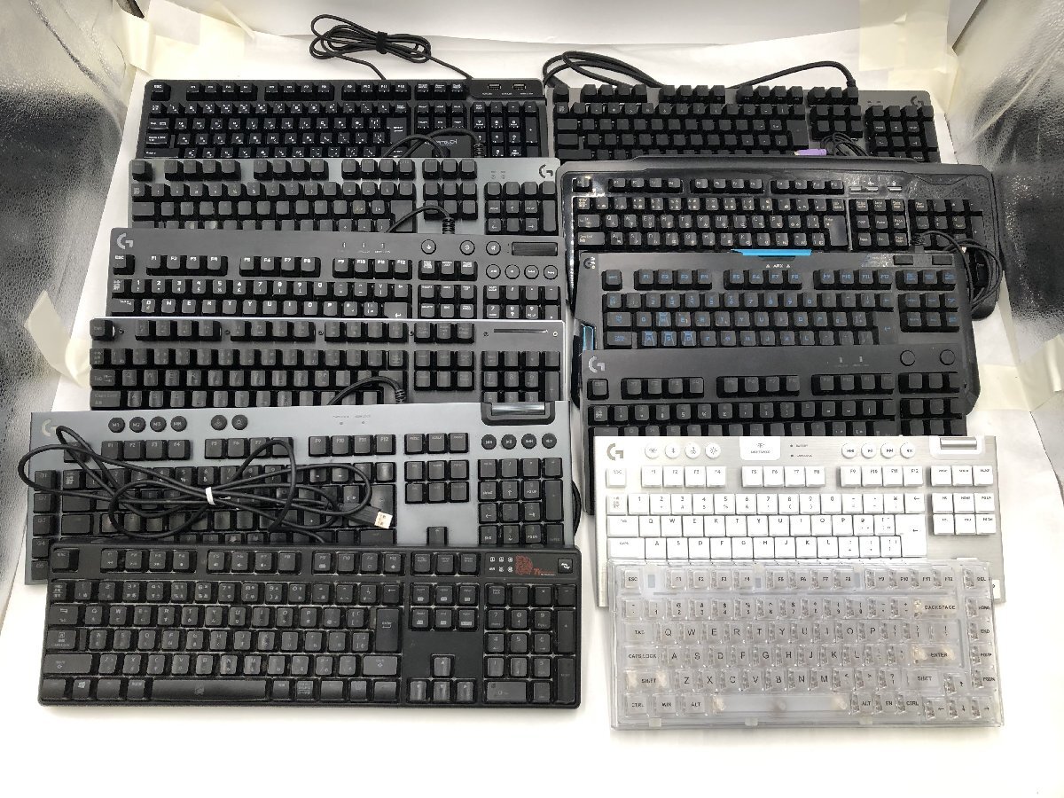 ♪▲【Logicool 他 ロジクール】各メーカー ゲーミングキーボード 無線/有線 12点セット まとめ売り 1202 17拍卖