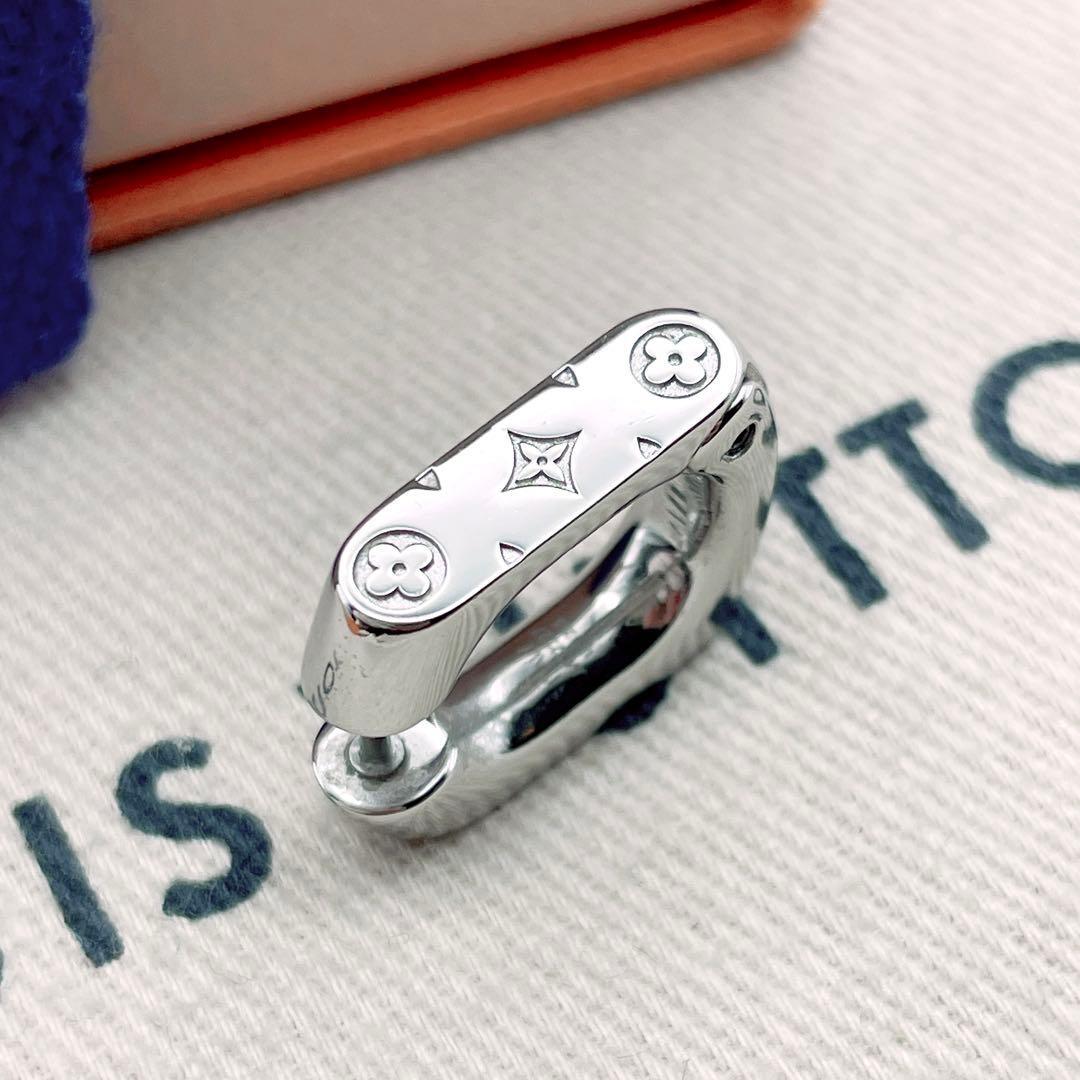 LOUIS VUITTON ピアス モノグラム チェーン スクエア 片耳用拍卖