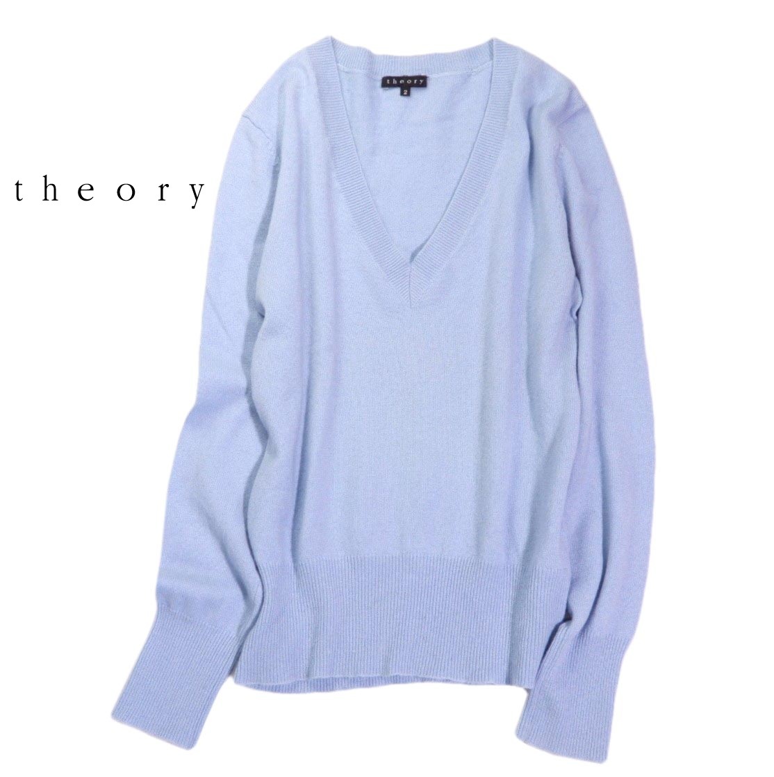 セオリー Theory カシミヤ100% Vネック ニット プルオーバー 2拍卖