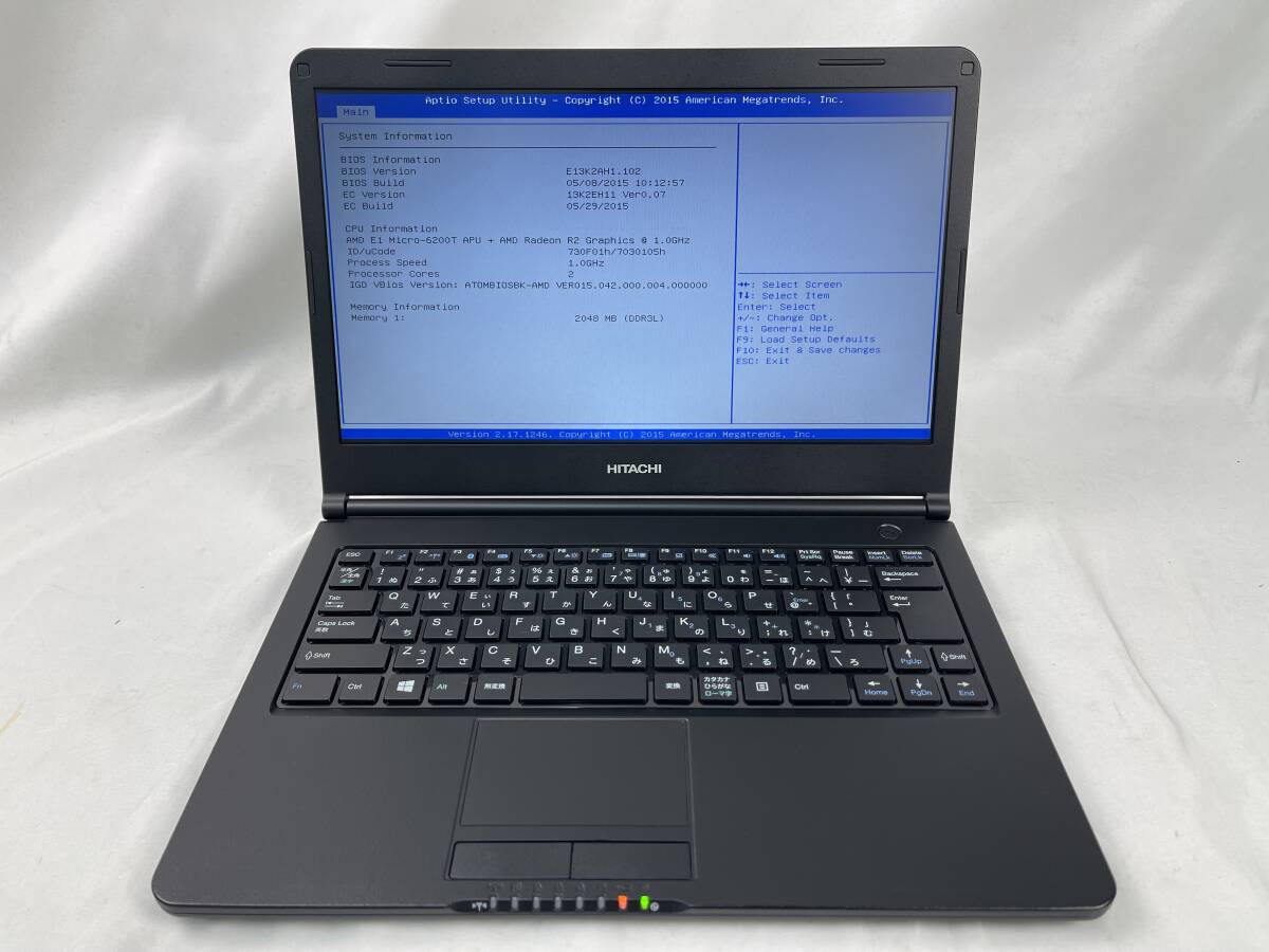 日立 HITACHI FLORA Se210(RK5) AMD E1 Micro-6200T APU+AMD Radeon R2 グラフィックス メモリ2GB 13.3型HD BIOS起動可【ジャンク品】2151拍卖