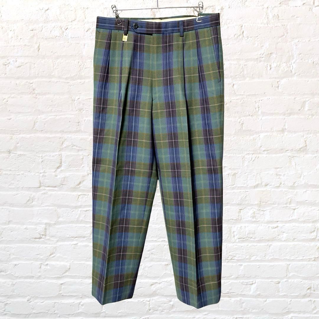 12363 ブラックアンドホワイト ゴルフウェア パンツ タータンチェック 緑 207CC8拍卖