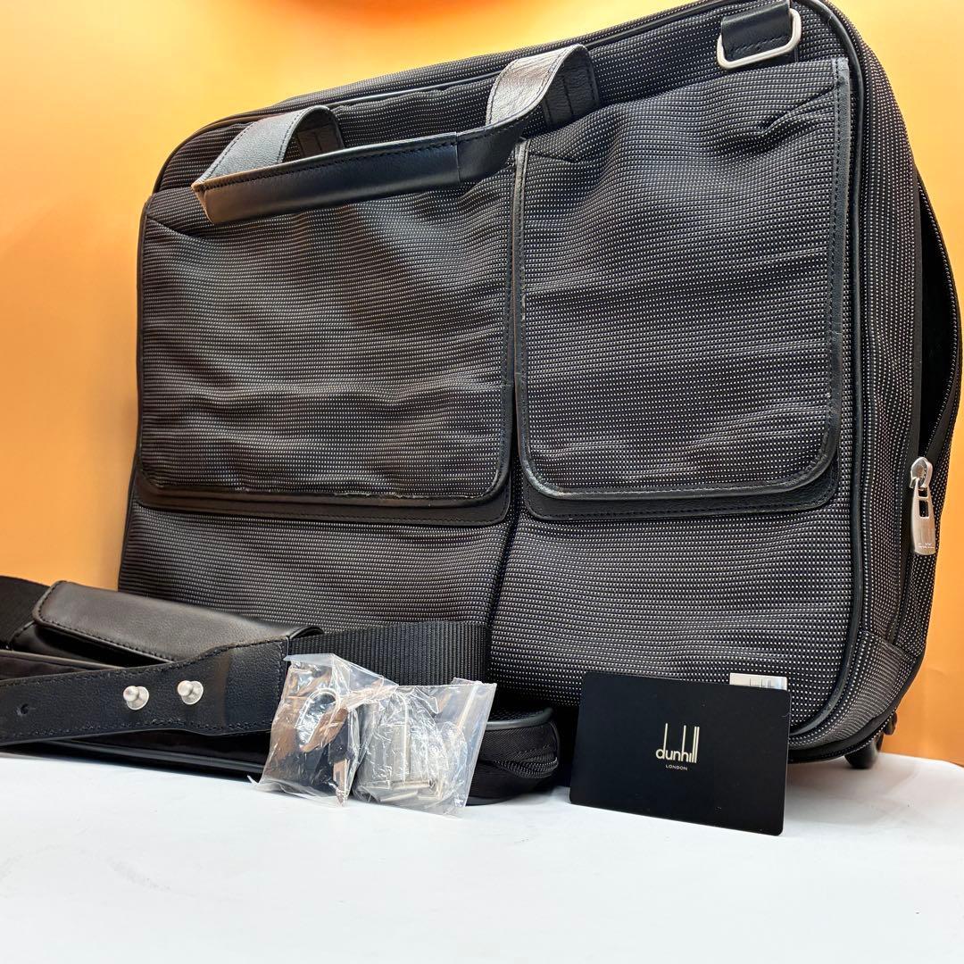 dunhill ダンヒル キャリー ガーメント ビジネストロリー 2輪 出張バッグ 機内持込 トロリーバッグ キャスター付き ビジネスバッグ 拍卖