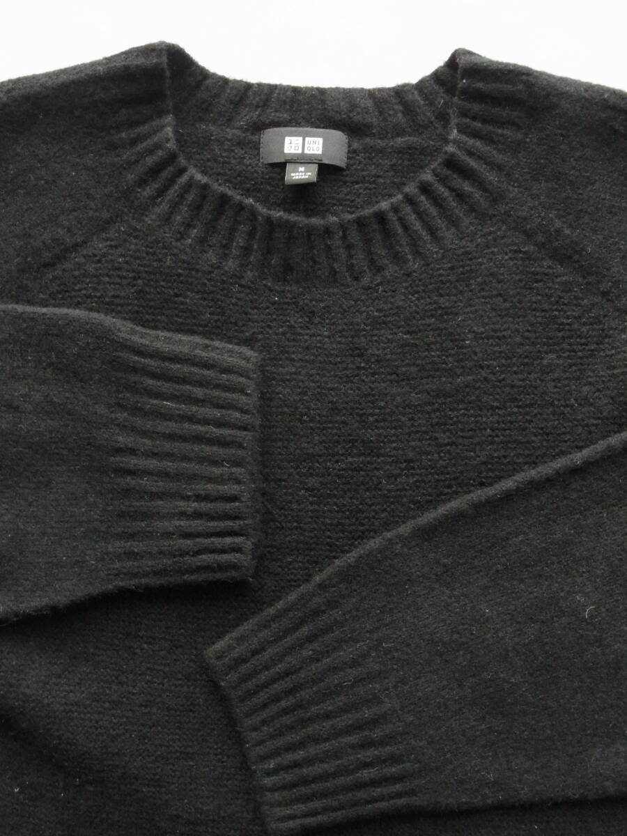 UNIQLO ユニクロ 日本製 クルーネックセーター サイズ M ブラック 351-443389拍卖