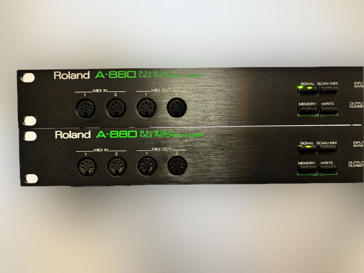 【中古美品】Roland A-880 8 IN/8 OUT MIDIパッチベイ 2台セット ローランド拍卖