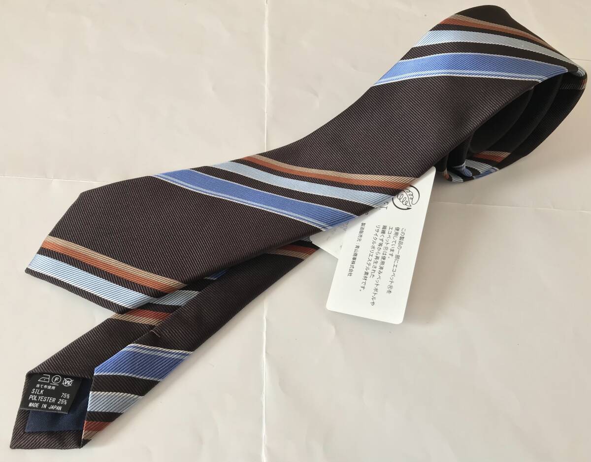 新品4,290円★高品質 日本製★PERSON'S FOR MEN★パーソンズフォーメン★シルク スリムタイ★美しいレジメンタル柄★ネクタイ ウォームビズ拍卖