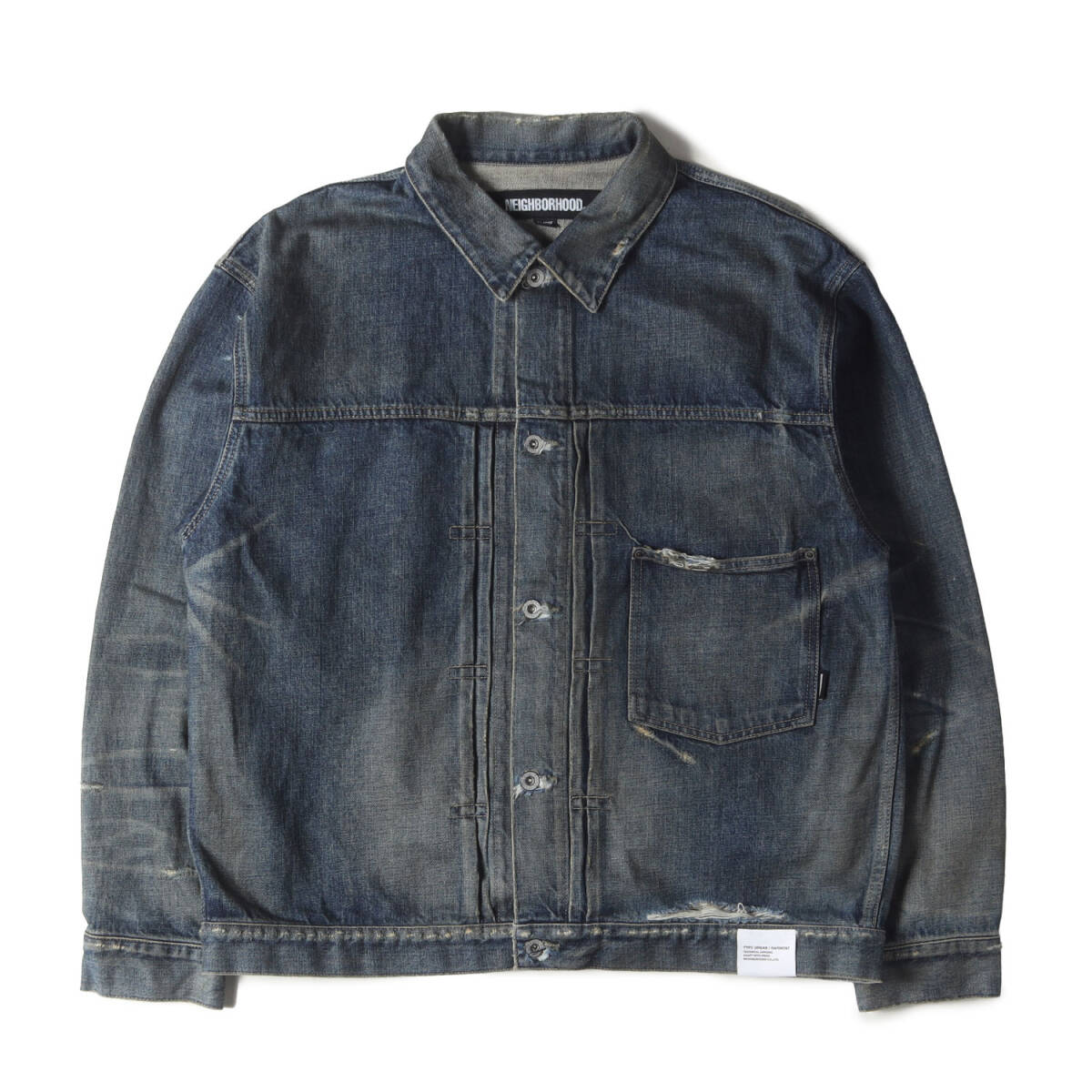 【新品同様】NEIGHBORHOOD ネイバーフッド ジャケット インディゴ XL | 24AW ヴィンテージ加工 1stタイプ サベージ デニムジャケット拍卖