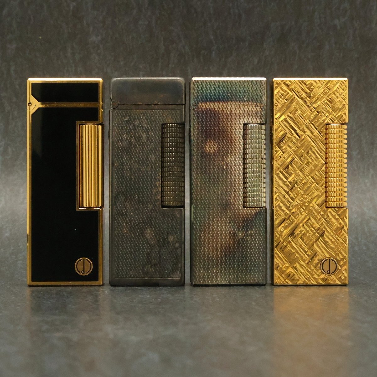 ダンヒル(dunhill)ライター4点 ゴールド・シルバー・ブラックラッカー 内3点石割れ有り ジャンク※火花未確認◆おたからや【S-LI02988】拍卖