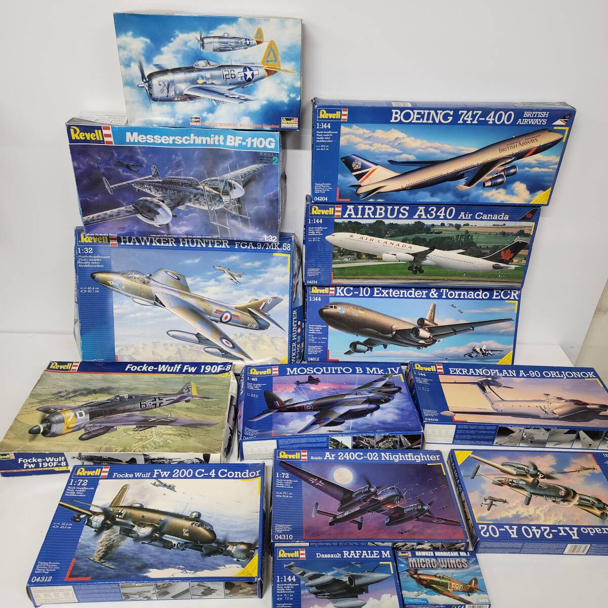 P84【まとめて14点】Revell レベル 戦闘機 航空機 軍用機 輸送機 プラモデル まとめ キット ドイツ 当時物 玩具 ホビー 戦争物 模型 拍卖