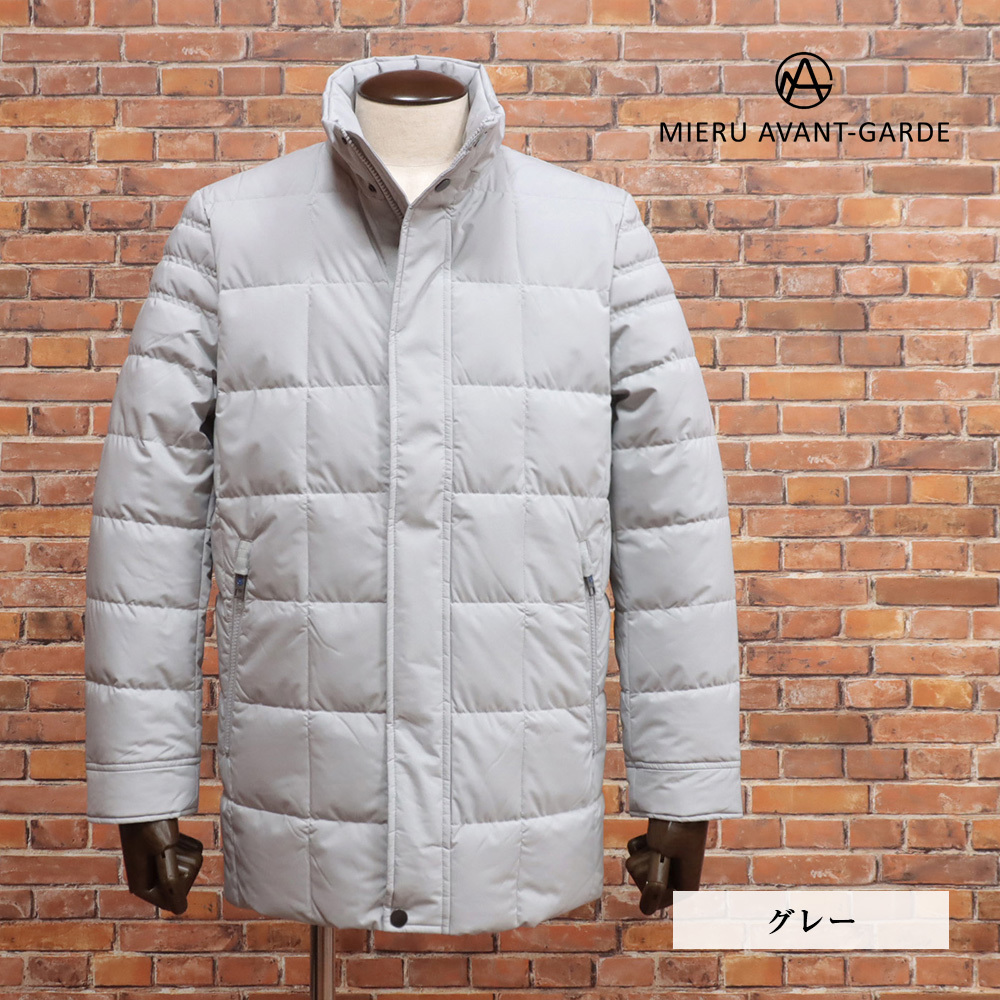 1円/秋冬/MIERU/Lサイズ/ダウンジャケット 撥水 スタンドカラー ブルゾン 防寒 暖か ミエル 新品/グレー/mb265/拍卖