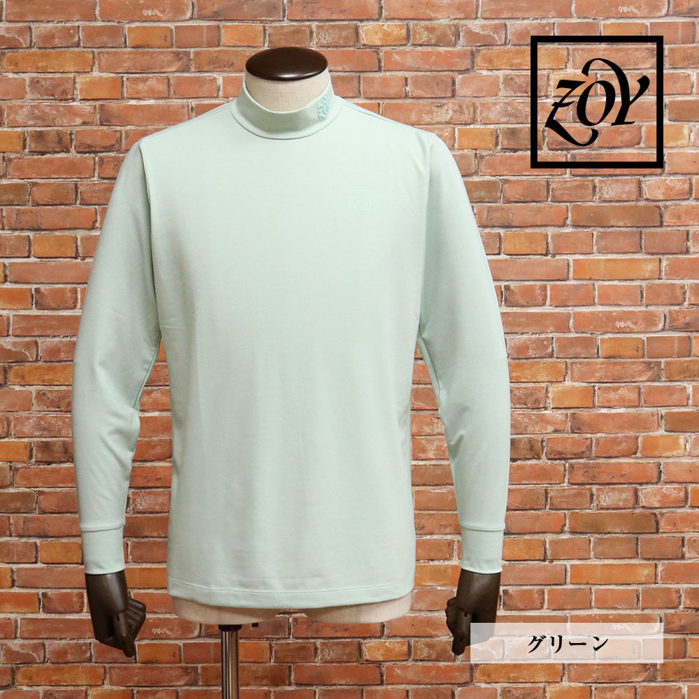 1円/春夏/ZOY/3(XL)サイズ/モックネックシャツ 071432015 日本製 UVカット 接触冷感 ゴルフ ゾーイ 新品/緑/グリーン/pa190/拍卖