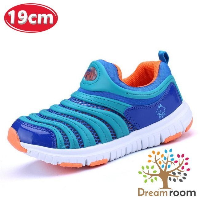 メッシュ素材 スリッポンスニーカー 【ブルー 19cm】 韓国子供服 キッズ シューズ 子供用 男女拍卖
