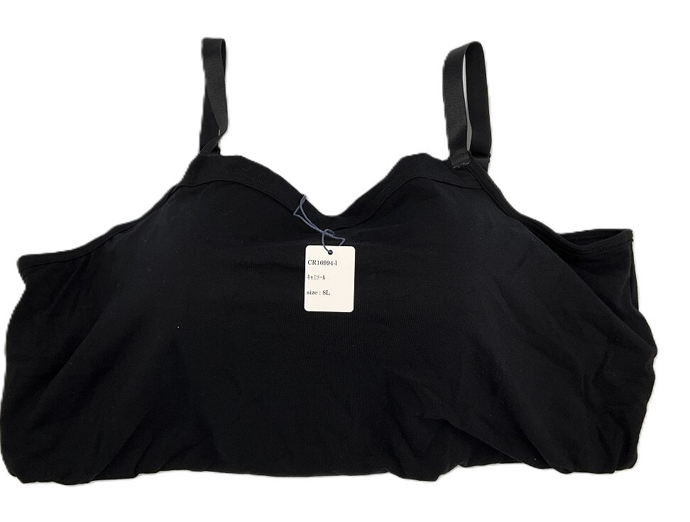CR16994 IBK⑦【特価】新品 大きい タンクトップ 8L ブラック ブラトップ ストレッチ 綿混 モールドカップ レディース拍卖