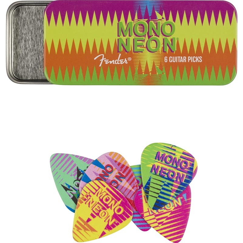Fender MonoNeon Pick Tin, Medium, Set of 6 (フェンダー)拍卖