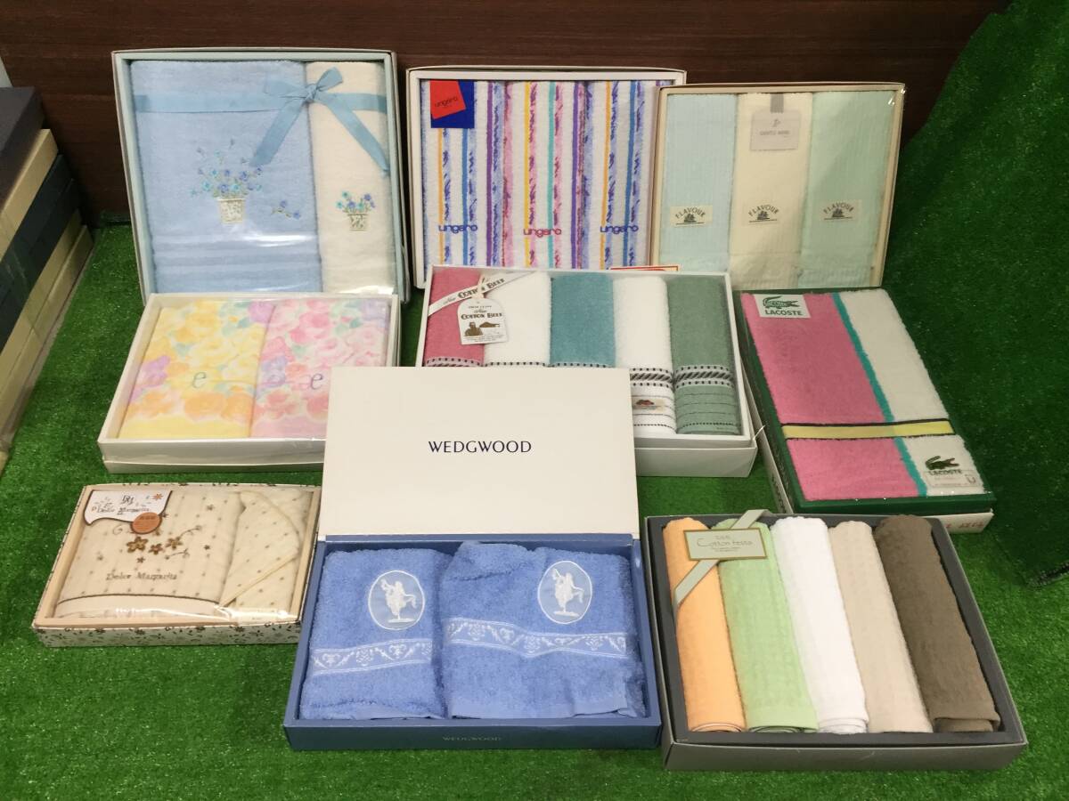 ウェッジウッド ラコステ ウンガロ フェイスタオル バスタオル タオルセット 箱入り 10-13拍卖