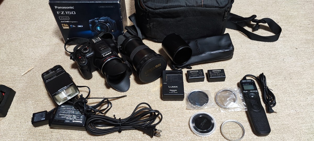 LUMIX デジタルカメラ バッテリー パナソニック ストロボ レンズ ケース fz150 付属多数 テレコン 拍卖