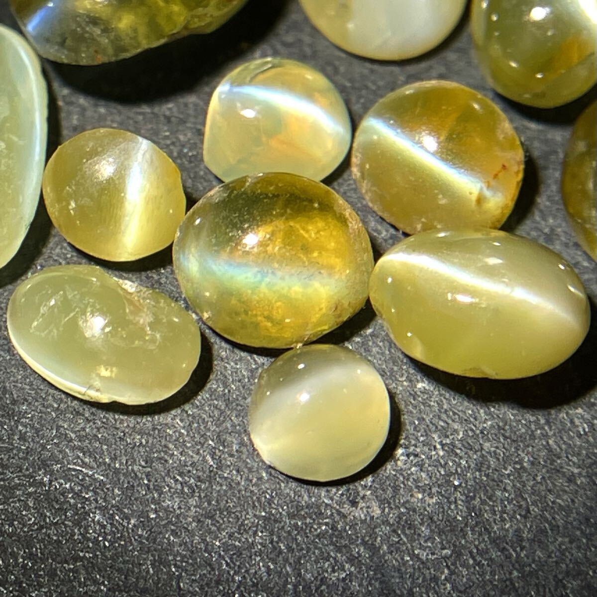 ◯天然クリソベリルキャッツアイおまとめ7.5ct◯d 約1.5g ルース 裸石 宝石 ジュエリー jewelry chrysoberyl cats eye w2つ30拍卖