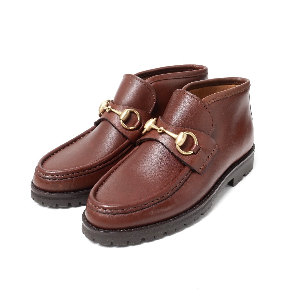 美品 GUCCI グッチ ブーツ サイズ35 1/2 ホースビット アンクル ブーティー レザー拍卖