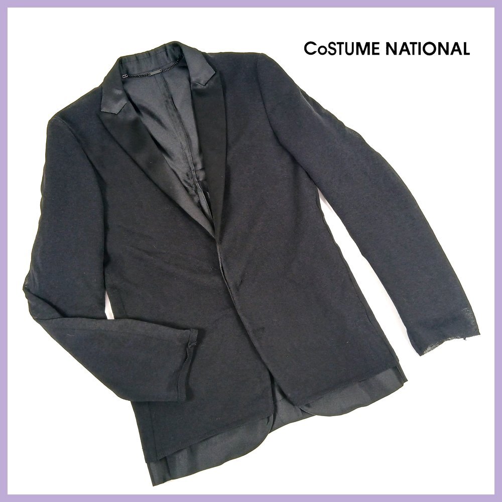 ◇♪CoSTUME NATIONAL HOMME(コスチューム ナショナル オム)●レイヤードジャケット●サイズ42●ブラック●メンズ拍卖