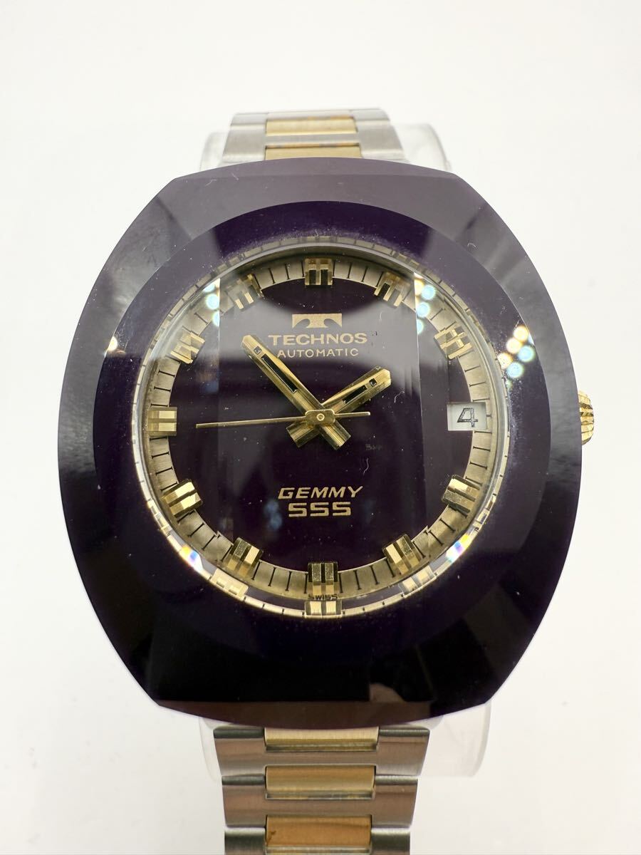 テクノス TECHNOS ジェミー GEMMY SSS 自動巻き オートマ 腕時計 メンズ デイト 社外ベルト拍卖