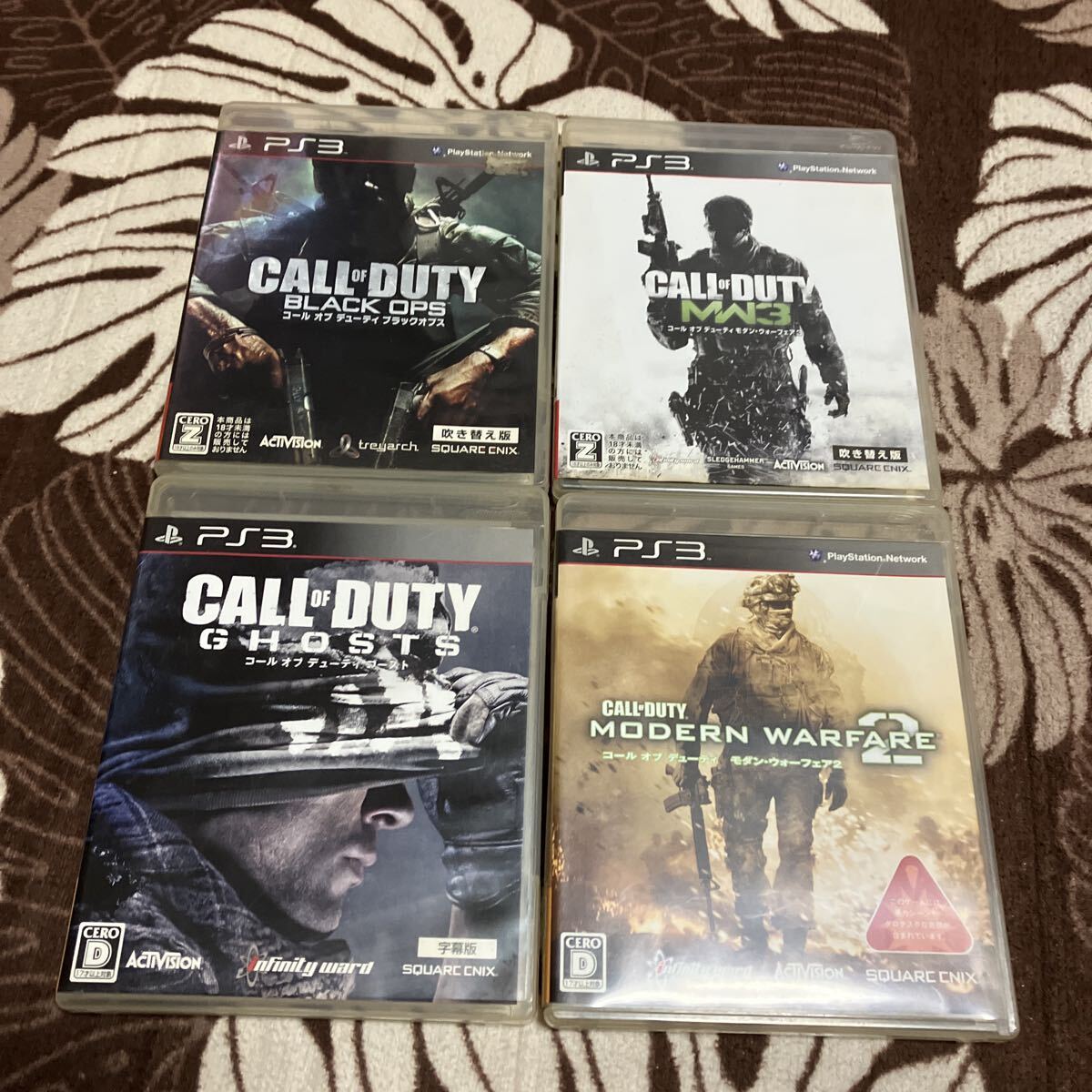 コール オブ デューティ PS3 4本 まとめて ブラックオプス ゴースト MW3 MW2 スクエアエニックス FPS拍卖