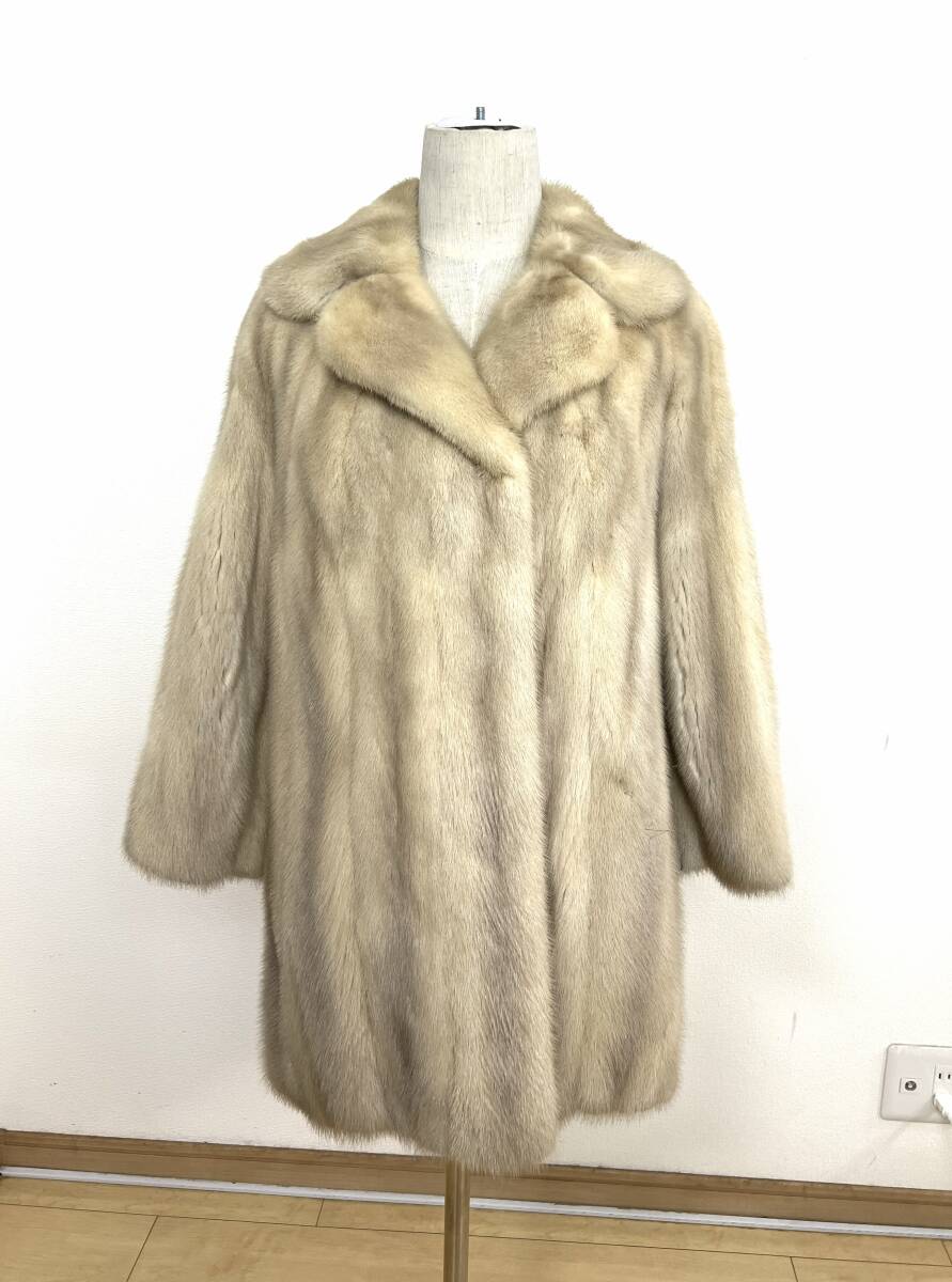 バイオレットミンク 8分コート 77㎝拍卖