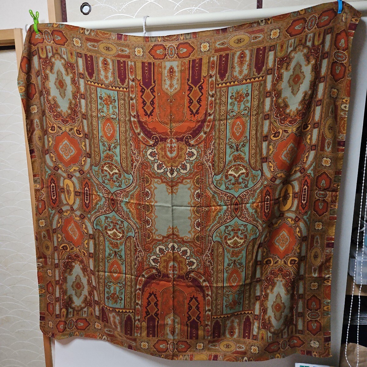 ETRO 大判スカーフ ストール シルク ウール イタリア製 保管臭あり拍卖