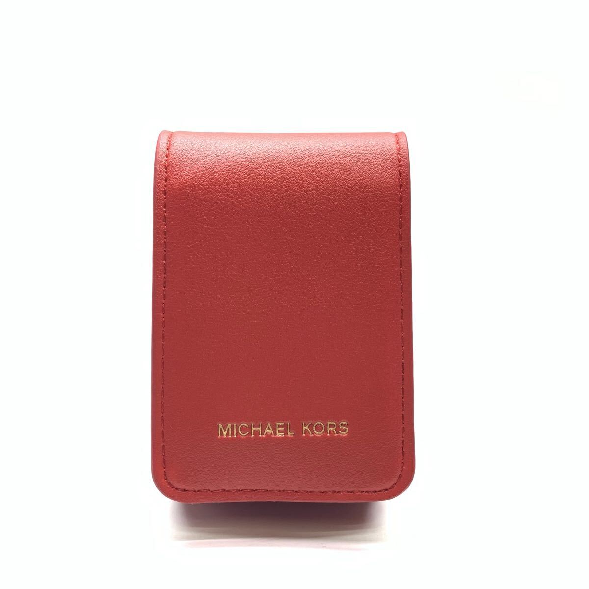 MICHAEL KORS マイケルコース ポーチ マルチケース マグネット開閉 タバコケース 赤 レッド ミラー付き 鏡 レディース 管理RY25005536拍卖