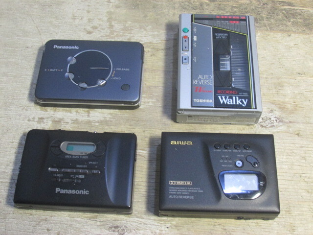 カセットプレーヤー アイワ HS-RL-75 パナソニック RQ-S40V RQ-SX60 東芝 KT-RS9 4種 ジャンク拍卖