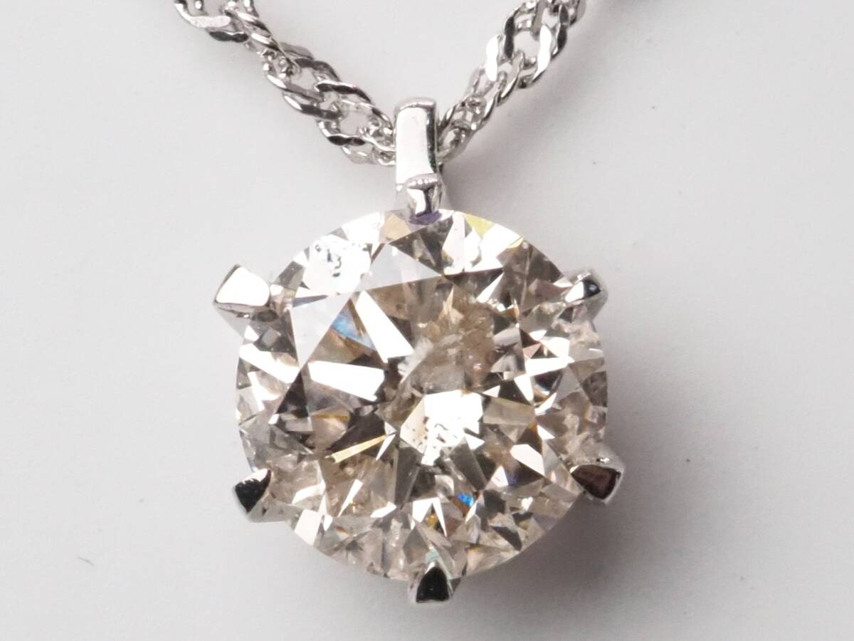【8705D】Pt999/Pt850 天然ダイヤモンド 大粒 1.059ct/2.17g ネックレス拍卖