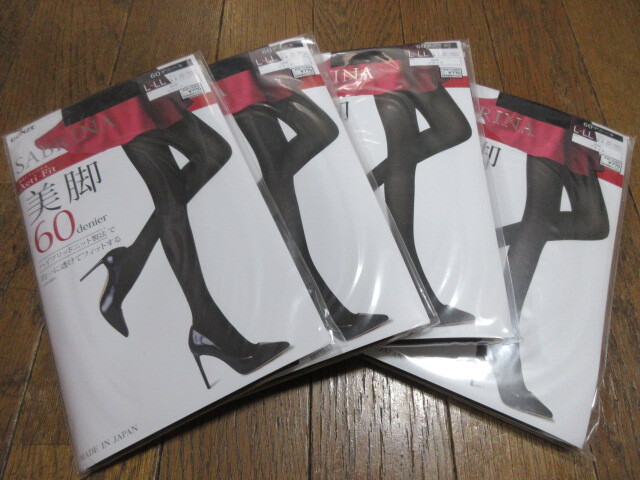 グンゼサブリナ美脚黒60デニールL-LLサイズ新品4足日本製。定価合計3080円。拍卖