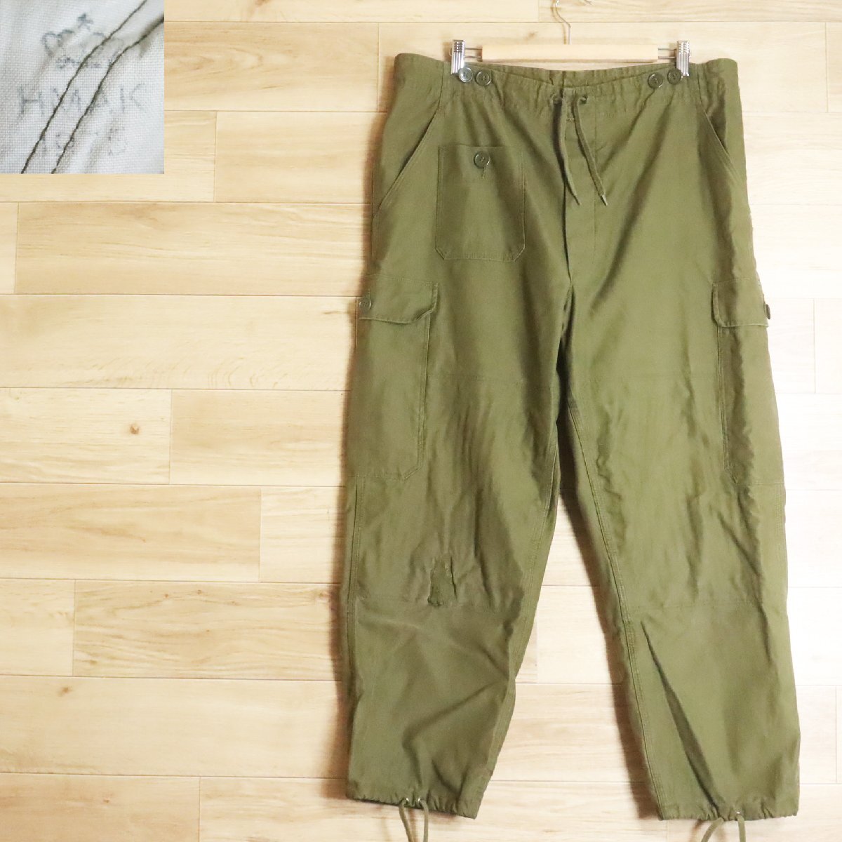 Y4R/R5.13-2 70s ビンテージ デンマーク軍 Danish Army M71 カーゴパンツ フィールドパンツ ミリタリーパンツ 軍モノ 実物拍卖