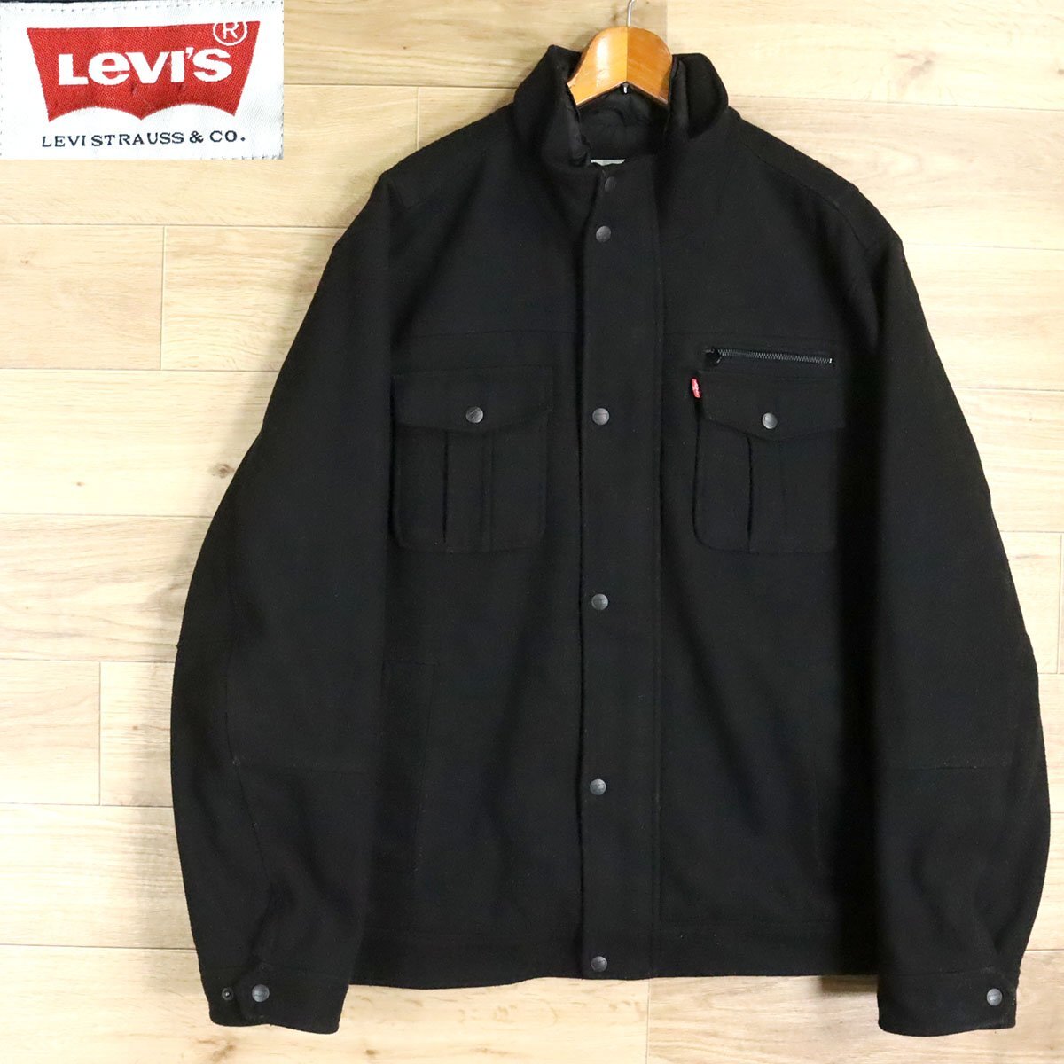 ?12K/D6.4-9 Levi's リーバイス ウール混紡 ミリタリージャケット ジップアップジャケット ブルゾン XXL アメリカ古着拍卖
